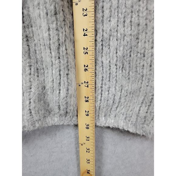 BCBGMaxazria Alpaca Blend Gray Knit LS Oversized Scoop Neck Sweater Women's Lrg - Picture 8 of 11